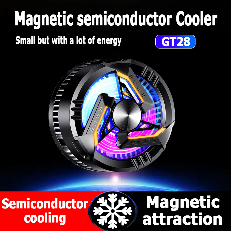 GT28 Magnetic Phone Game Cooler Portable Phone Semiconductor Radiator Fast Cooling Phone Cooler Mobile Gaming Video Streaming Phone Fan. 