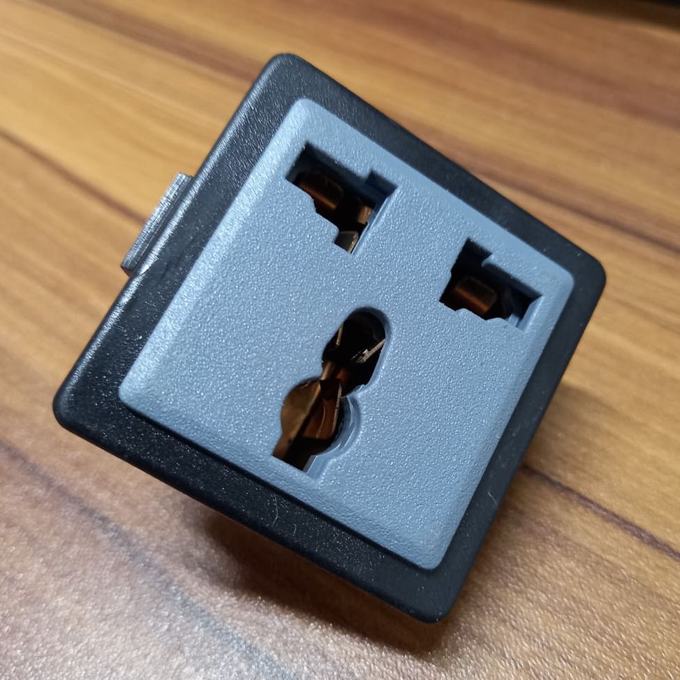 BLACK IPS Socket 3 Pin Panel Mount AC 220V IPS 3 Pin Socket For IPS Power Socket UPS Socket 3 Pin Leads Adapters - Multi Plug - Multi Plug. 