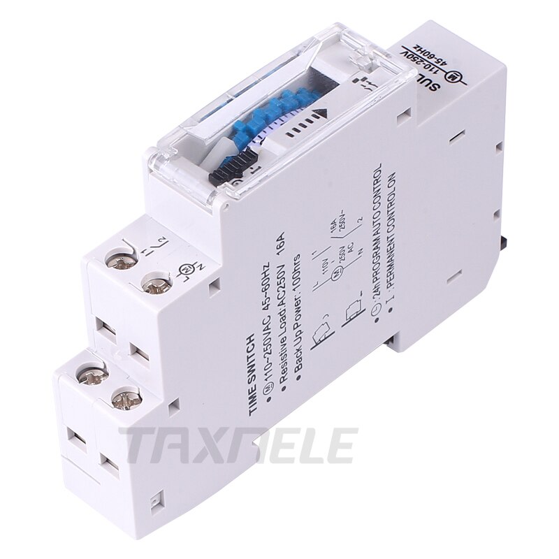DIN Rail SUL180 Time Switch Mechanical Timer Switch 24 Hours Programmable Timer 16A Time Switch. 