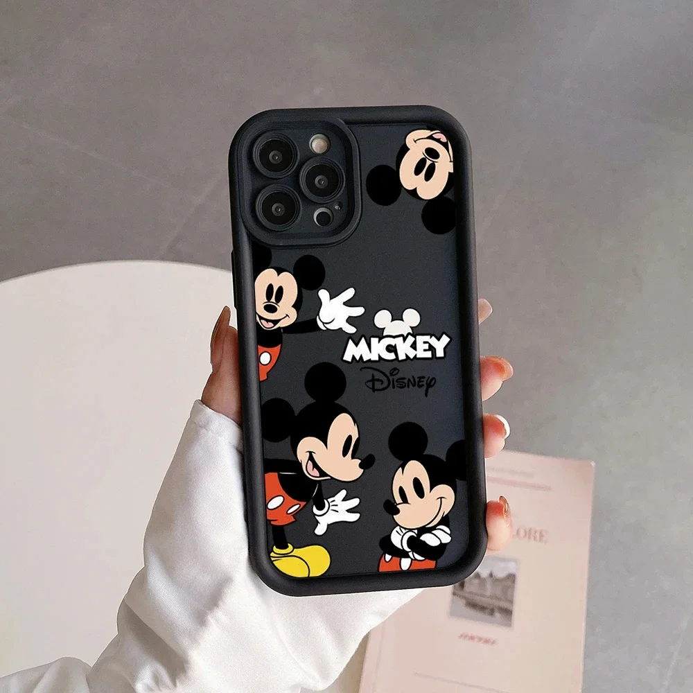 Disney Mickey Minnie Mouse Cute Siliocne Phone Case For iPhone 14 12 13 11 15 Pro Max XR XS X 7 8 Plus Shockproof Back Cover. 