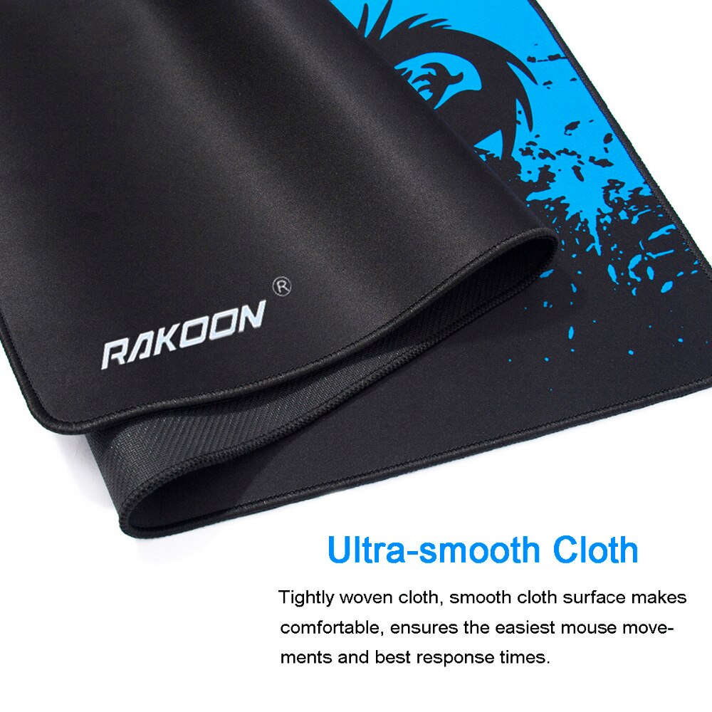 【happy one】Rakoon Extended Gaming Mouse Pad Stitched Computer Keyboard Mousepad Non-Slip Water-Resistant Rubber Mat. 