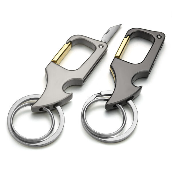 Metal Key Ring Mini Foldable & Multi-Functional Keychain Ring. 