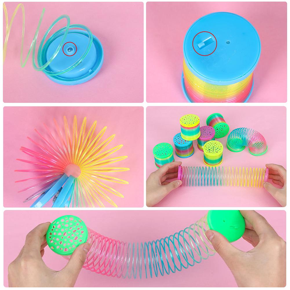 SF 1Pc Glow in Dark Walking Rainbow Spring Toy Circle Slinky Kid Magic Luminous Slinky Rainbow Spring Magic Circle Stretchy #432190. 