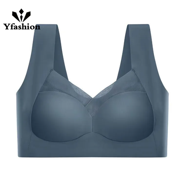 Women's Solid Color Cotton Bra, Ladies' Thin Wirefree Gathering Push Up  Adjustable Underwear Smooth Soft Breathable Bralette Bras(1-Packs) 