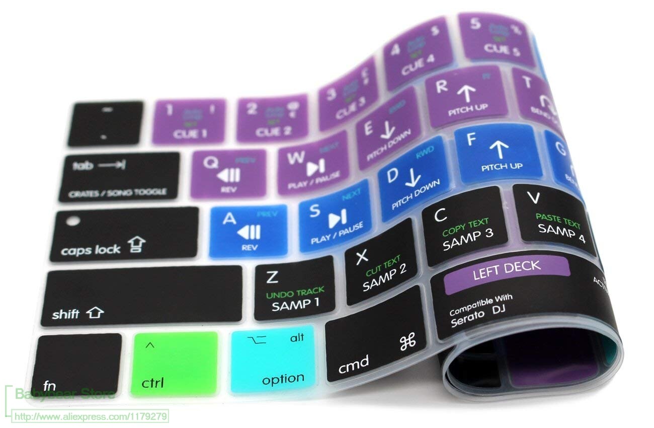 【happy one】Serato DJ Hot key Functional Shortcut Silicone Cover Keypad SKin for Macbook Pro 13" with Touch Bar. 