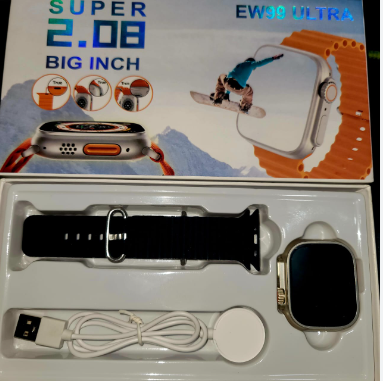 EW99 Ultra Smartwatch with 2.08 Big inch Display Series 8 with wireless charging ,2.08'' Full Touch HD Screen Men Watch IP67 Water resistance Bluetooth Call Heart Rate Sleep Monitoring. 