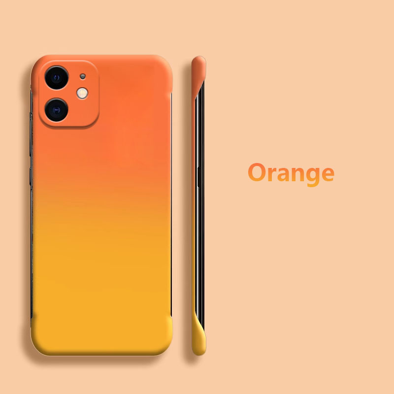 Olige Case For iPhone 11 11 Pro Max New Half-wrapped Ultra-thin Gradient Halo Two-color Skin Feel Bezel-less Phone Case Back Cover