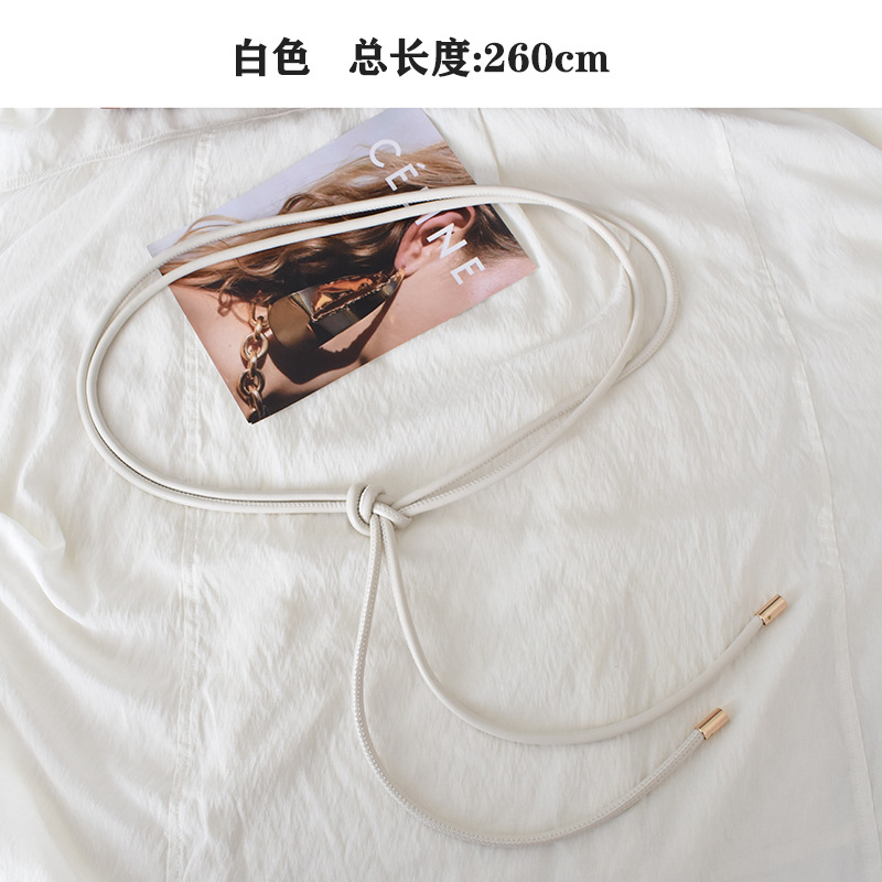 Autumn and winter new soft leather rope belt women's knotted decoration with coat sweater waist rope long fashion trend waist chain women