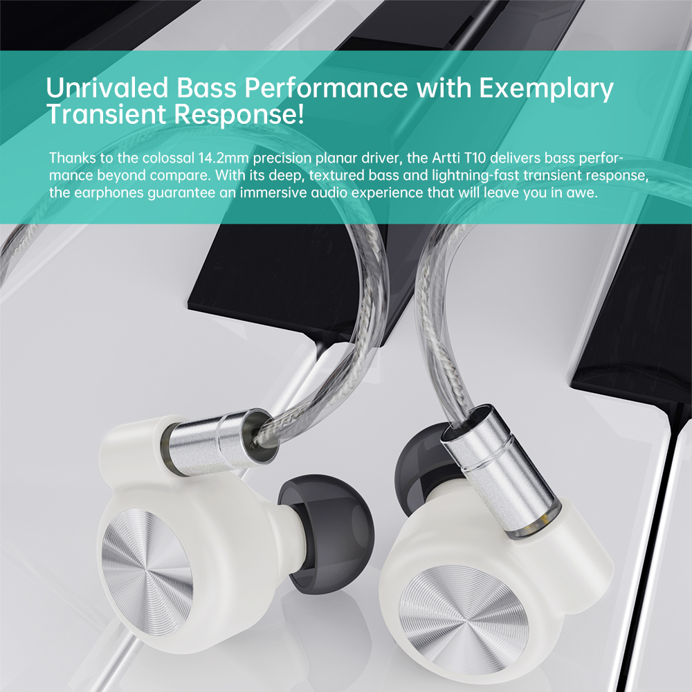 ARTTI T10 Planar Best Wired in Ear HIFI IEMs Earphone 14.2mm Unit Stereo Bass Monitor Headphone with 0.78 2pin 3.5/4.4mm Plug. 