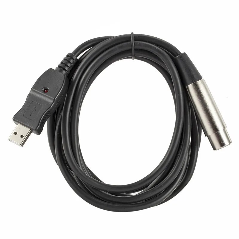 USB To XLR Adapter Male to 3 Pin XLR Female Microphone Cable Cord Connector Computer Audio Data Cable Adapter. 