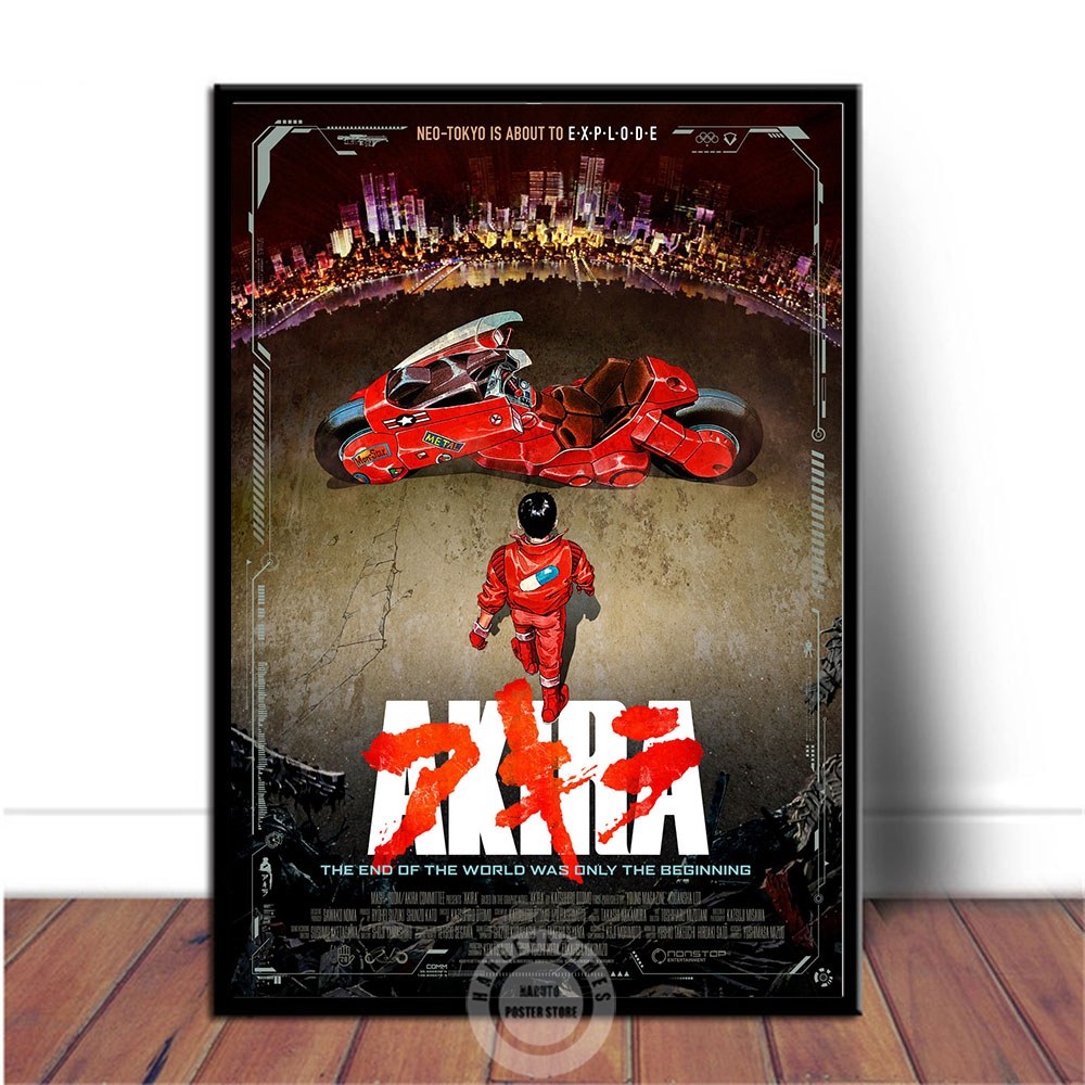 Akira 1988 Film Poster Japanese Animated Cyberpunk Action Movies