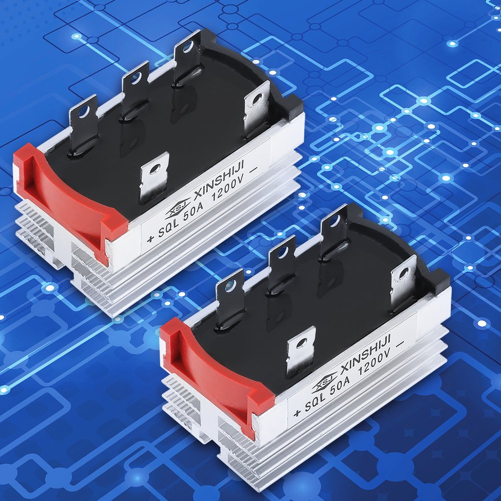 5Pin BRIDGE Rectifier SQL 50A 1200V Three Phase Diode DC To AC Power Rectifier Silicon Full Wave Diode 5 Terminal Bridge Rectifier Module With Heatsink Electrical Circuitry & Parts. 