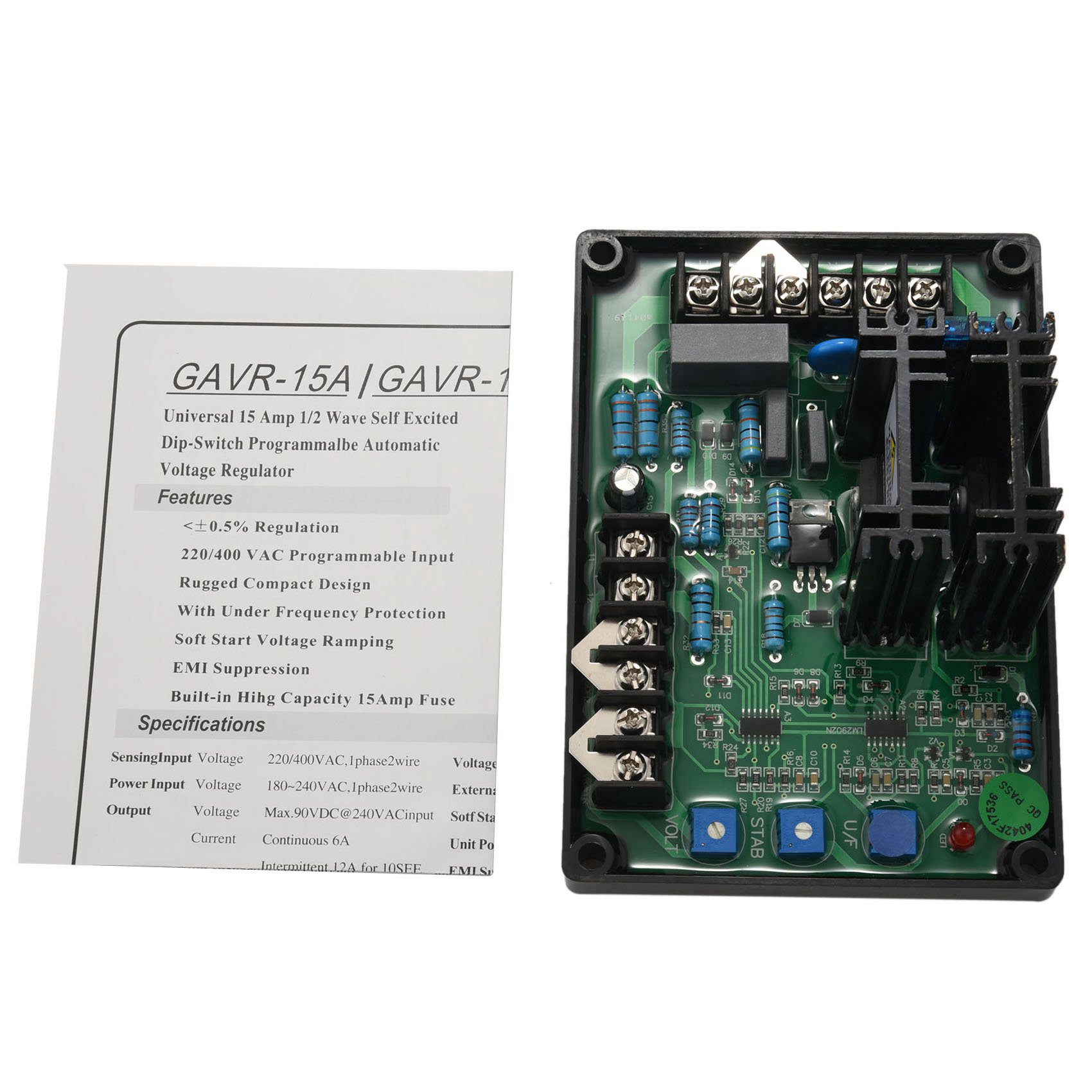 2X Avr Gavr-15A Automatic Voltage Regulator for Parbeau Generator with Manual. 