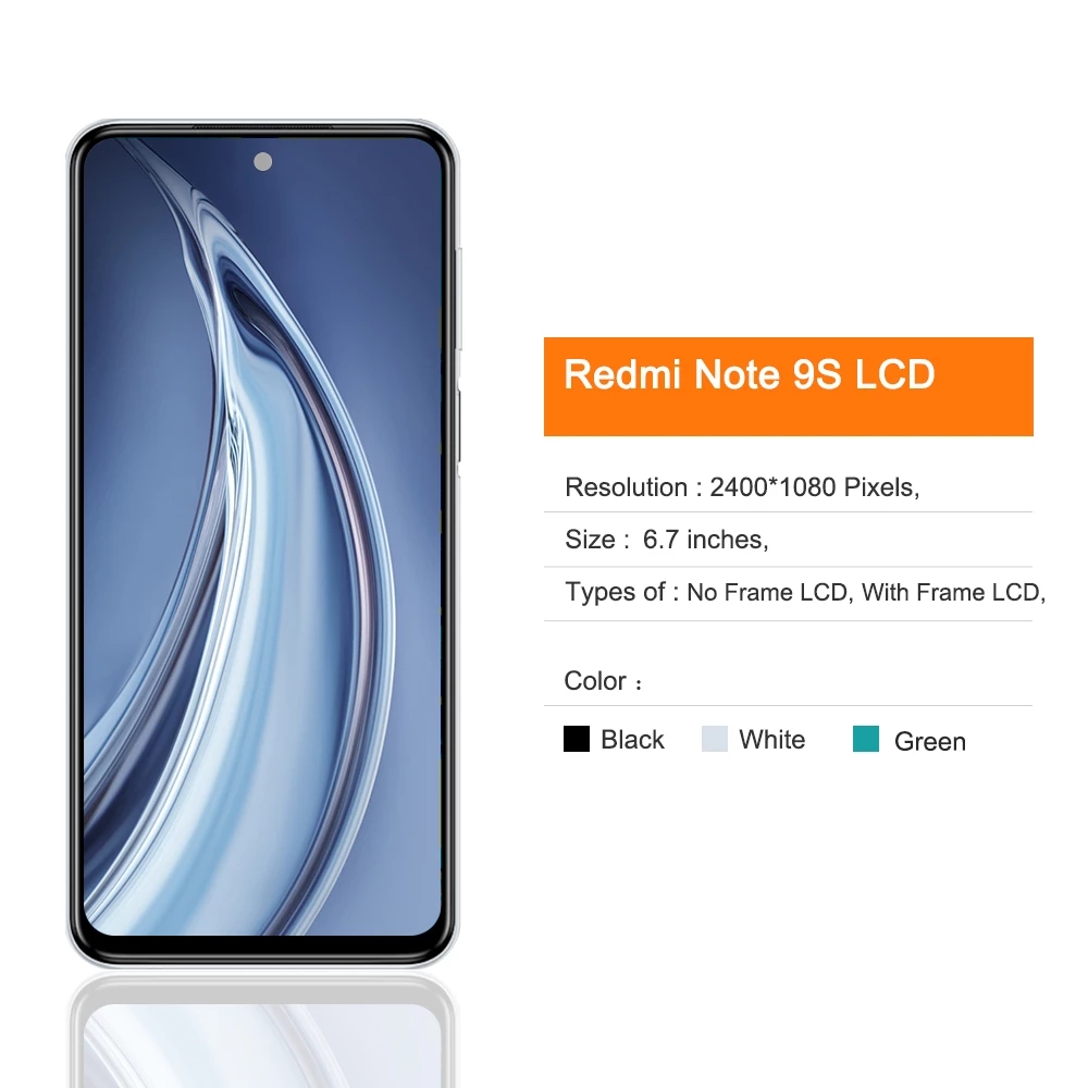 LCD With Frame For Xiaomi Redmi Note 9S Note 9 Pro Display Touch Screen Digitizer Assembly Replacement Parts. 