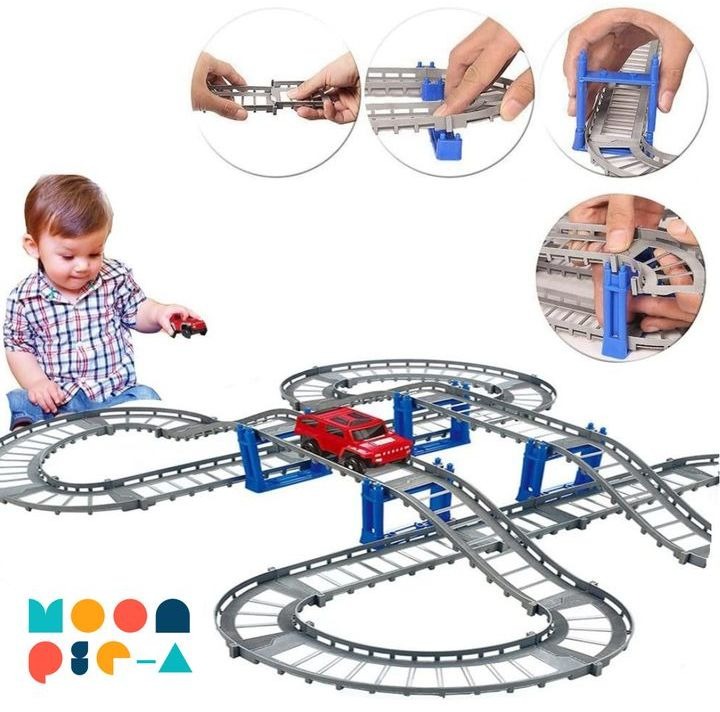 Generic Speed Cornering Racing Car Set Race Track Electric Cars Exercise Ability Parent-Child Toys ful. 