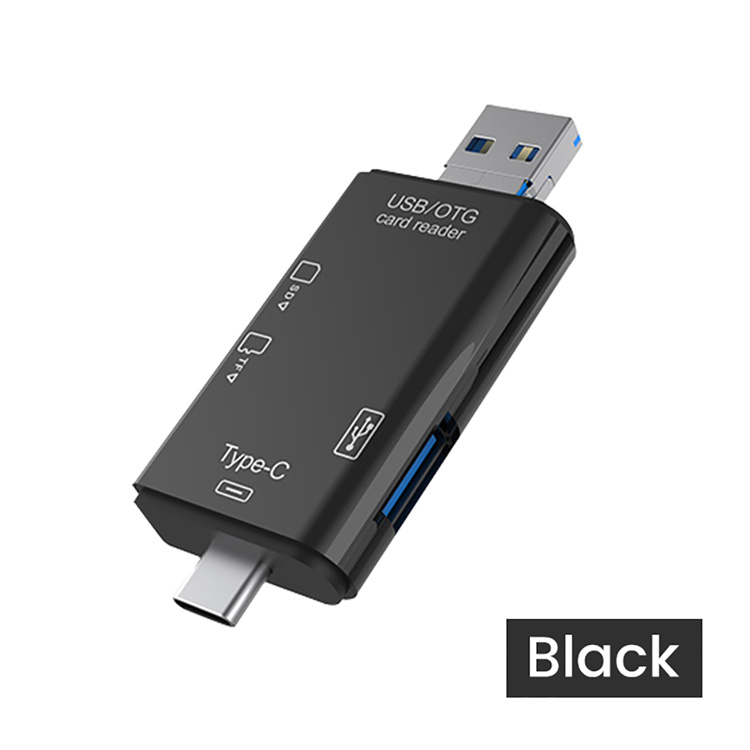SPX OTG 6 in 1 Card Reader USB 2.0 All in One Card Reader for SD/TF Card/Type C/microUSB/USB. 
