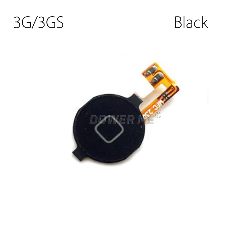 Aocarmo Main Home Button Key With Flex Cable For iPhone 3G 3GS Black/White Replacement. 