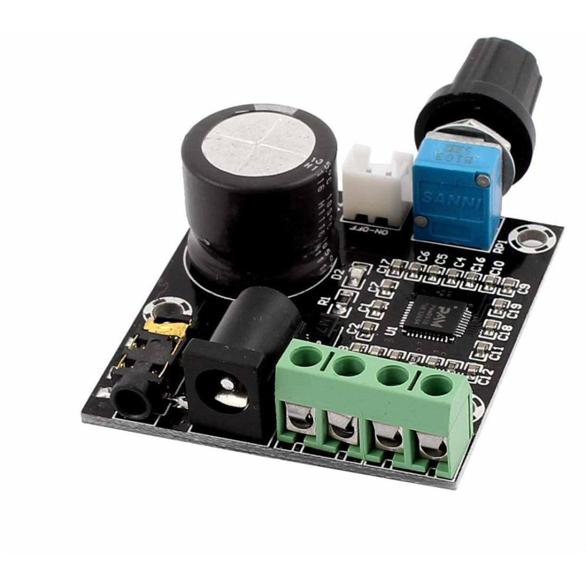RED/BLACK PAM8610 With VOLUME POT PAM-8610 Hi-Fi Audio Stereo Amplifiers Board Module Dual D Class Channel 2x10W 12V Mini Stereo Digital Audio Amplifier Circuit 10W Speakers