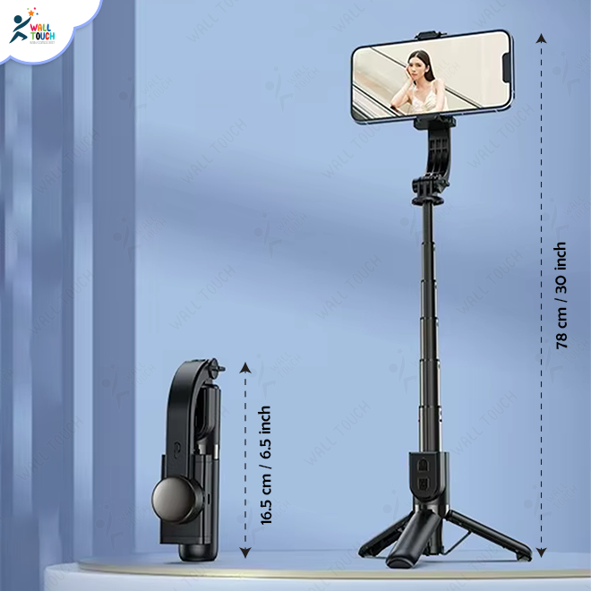 New CE FCC 78 cm Long Certificated R25 Single Axis Tripod Gimble Stabilizer Selfie Stick with Lock Rechargeable Remote. 