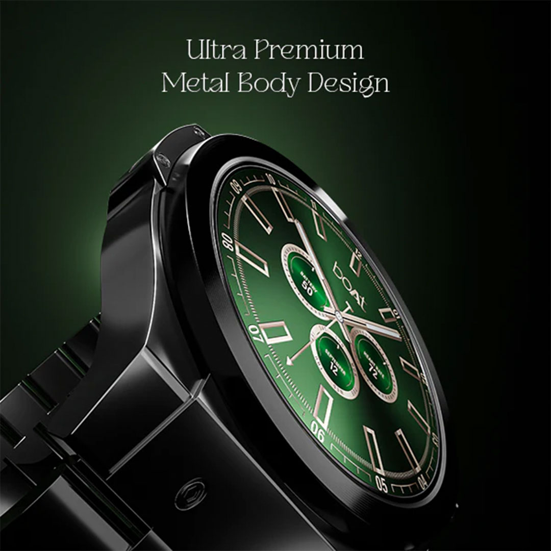 boAt Enigma X400 Luxury Smartwatch with 1.45" AMOLED Display, 200+ Watch Faces, Advanced BT Calling & Functional Crown. 