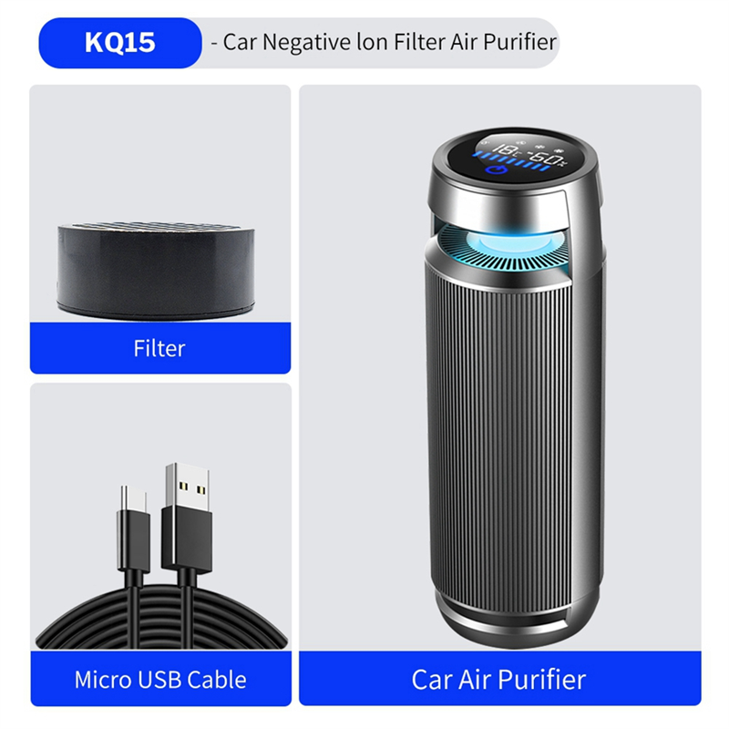Car Air Purifier with TRUE HEPA Filter for 12V Automotive Clean Ionic. 