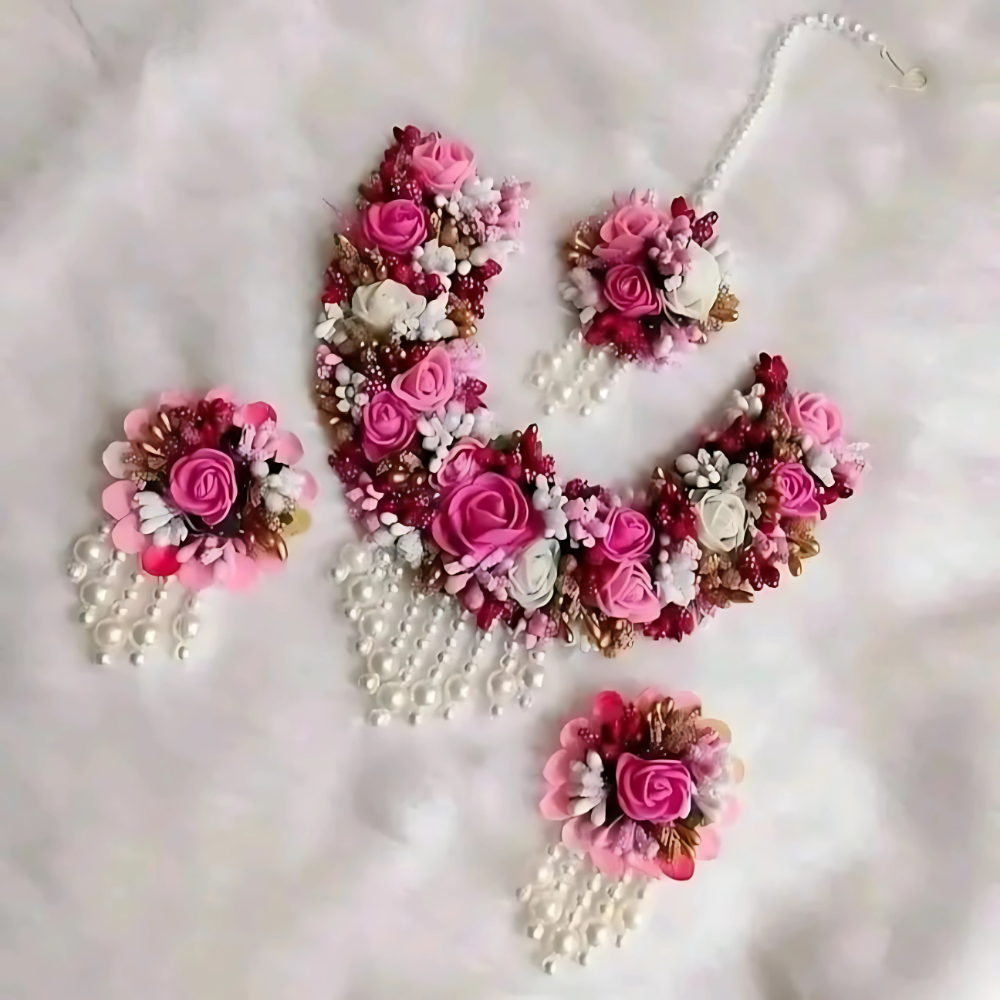 Artificial Flower Bridal / Non-Bridal Jewellery Set for Women