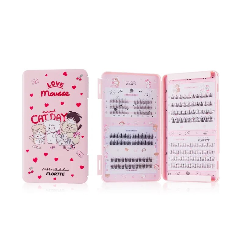 FLORTTE Flower Loria MIKKO Joint False Eyelash Book Single Cluster Lazy False Eyelashes. 