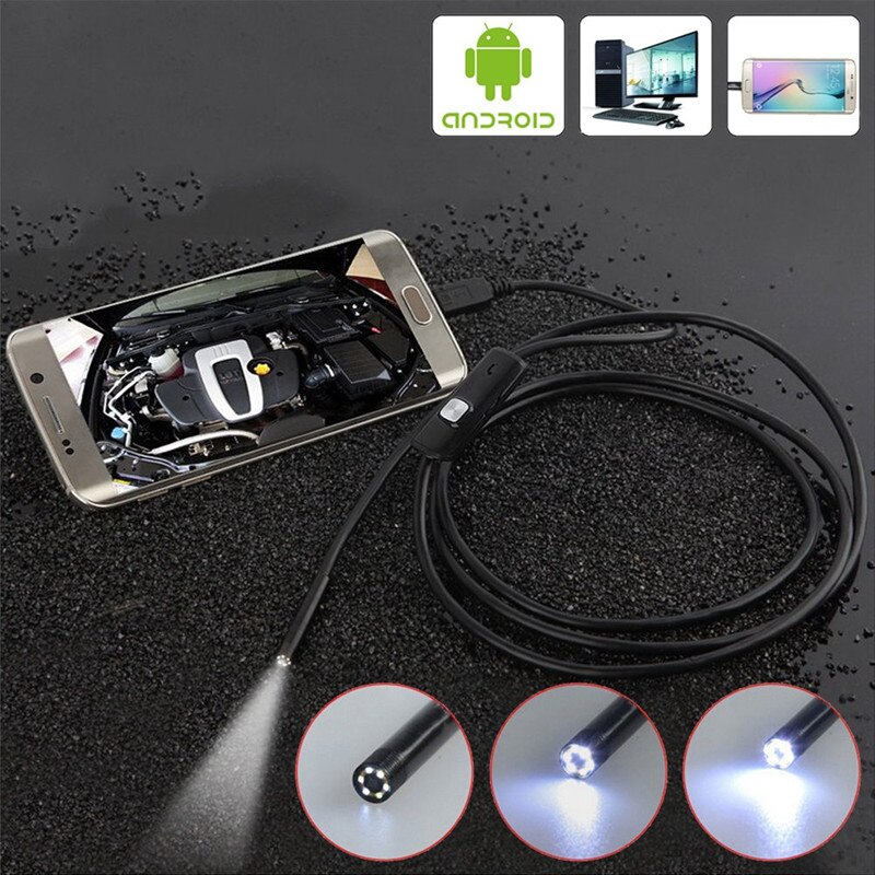 【happy one】Waterproof Mobile Endoscope Camera Inspection Flexible Usb Android Phone Zoom Lens for Snake Borescope 5.5mm/7mm. 