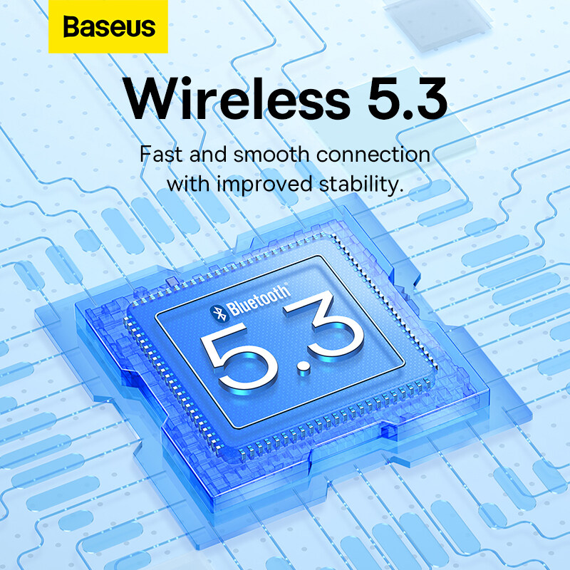 Baseus Bowie WM02+ Wireless Bluetooth Earphone Transparent Case With Smart Display Wireless Earbuds With Mic Touch Control App Support Low-Latency Earphone. 
