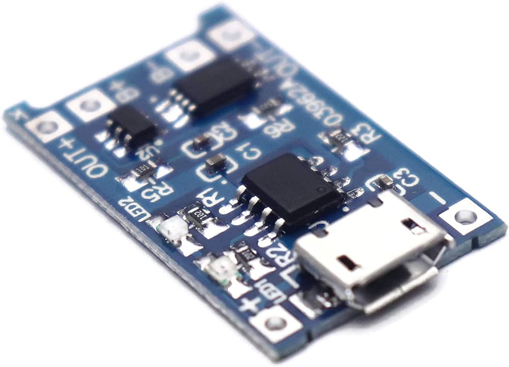 TP4056 Type B Lithium Battery Charger Module micro USB 5V 1A 18650 TP4056 Lithium Battery Charger Module. 