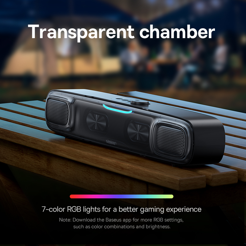 Baseus DS10 Portable Soundbar Speaker Bluetooth 5.3 4-Unit Driver Audio 3D Soundscape Surround Mini SubwooferSound Box for Lapto. 