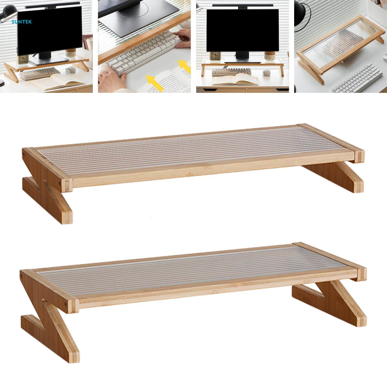 Monitor Stand Riser Computer Monitor Stand Wooden for Printer Monitor Multipurpose 50cmx22cmx7cm. 