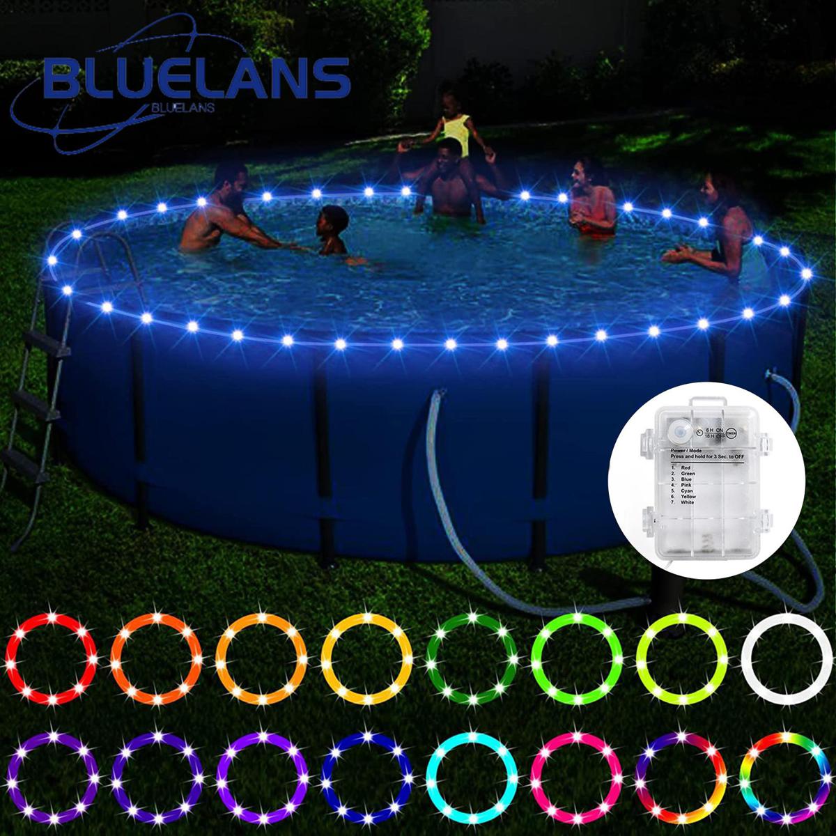 Battery Operated Pool Light Colorful Remote Control Pool Led Strip Light Waterproof Above Ground 16 Colors Available less Than Led Pool Light