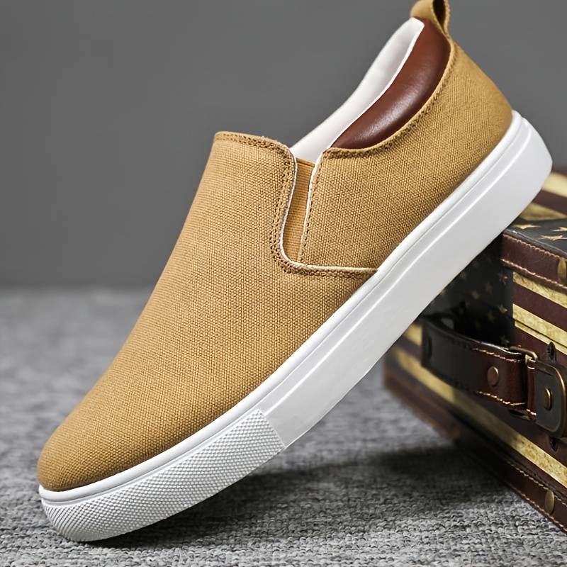 Premium Quality Korean Canvas Casual Loafers - Breathable Slip On For Men. 