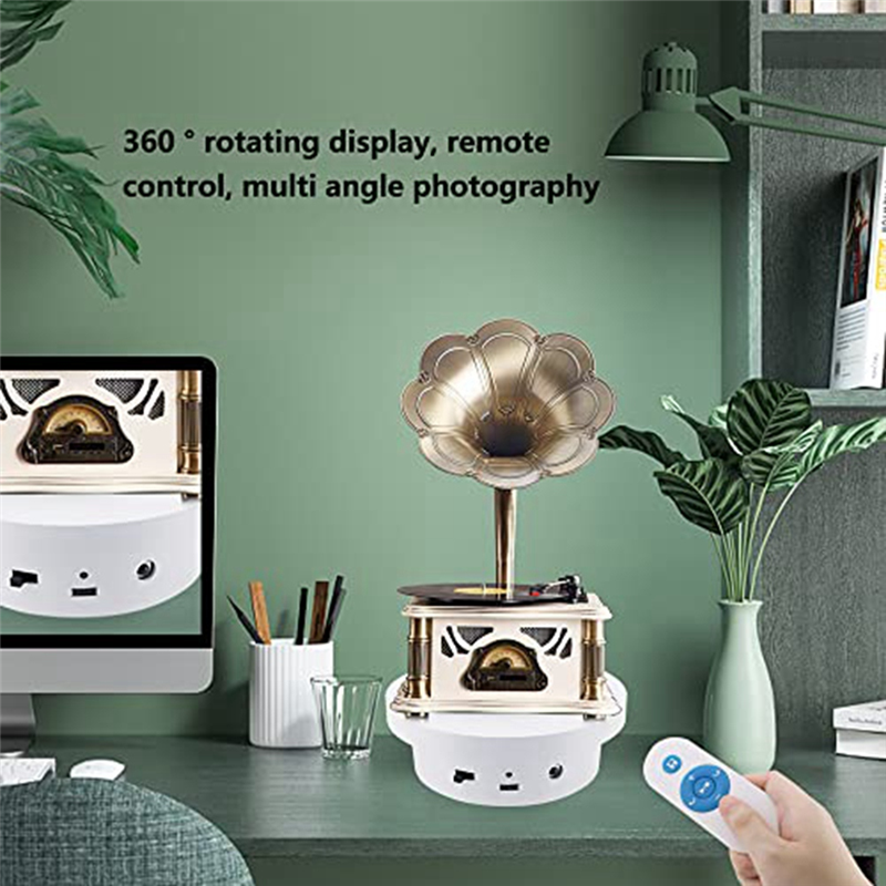 Rotating Display Stand Adjustable Speed + Remote Control 5.1In Diameter 11Lb Load Capacity Type-C Power Supply Easy To Replace (13cm). 