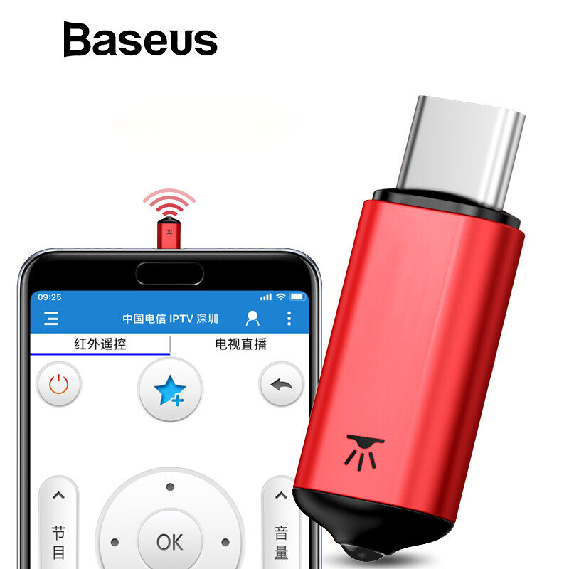 Baseus R02 Type-C Remote Control for TV/Air Conditioner/Projectors Micro Jack Smart IR Remote Control