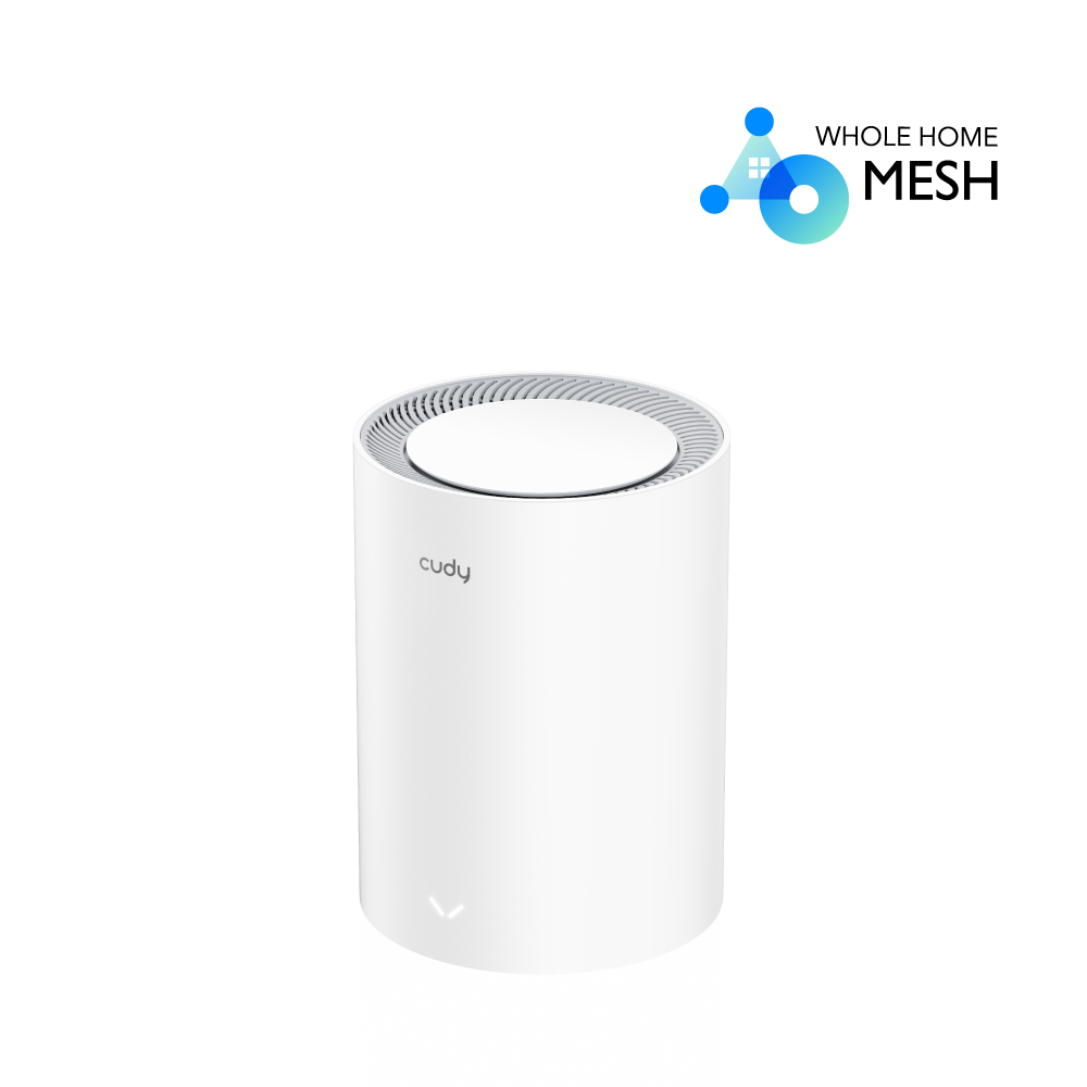 Cudy M1800 (Single pack) AX1800 Wi-Fi 6 Whole Home Mesh WiFi System - 1201Mbps on 5GHz and 574Mbps on 2.4GHz - MU-MIMO, Beamforming, WPA3 - Whole Home Coverage - White