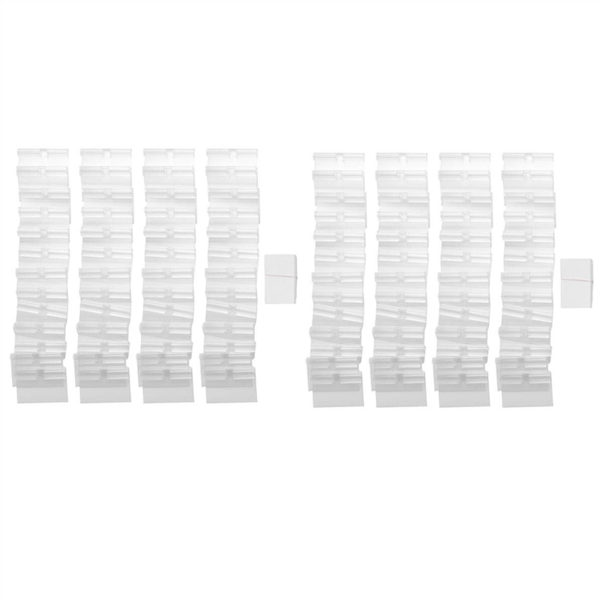 100Pcs Clear Plastic Label Holder Price Tag, Shelf Label Clip Removable Label Holder for Storage Bins Basket Labels