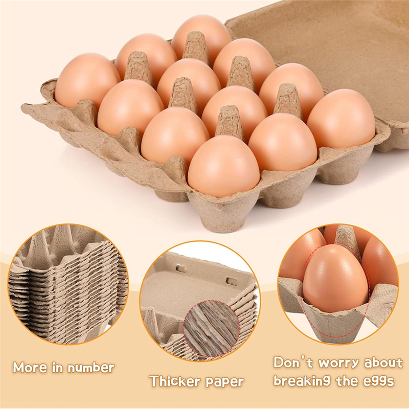 BRADOO 20 Pack Egg Cartons, Paper Pulp Square Egg Cartons Eggs, Egg Cartons Container Empty Egg Tray Pulp Egg Holder. 