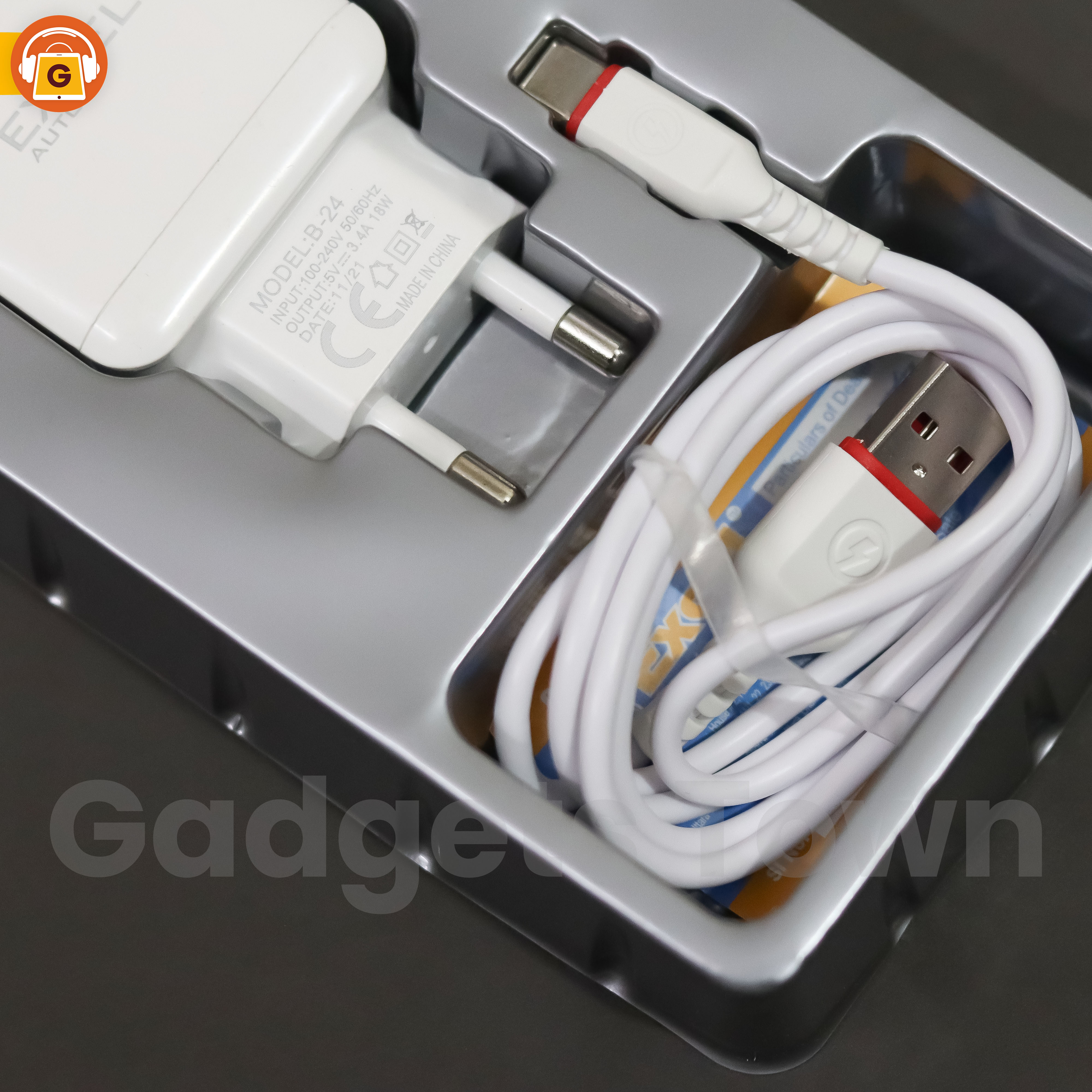 Excel B-24 Fast Travel Charger Adapter | 3.4A (18W) Auto-Id Fast Charger Compatible With Smartphones, Tablet Pcs And Other Mobile Devices  Type- C | Batter Then Vivo, Oppo, Realme, Infinix Phone Charger - Charger. 
