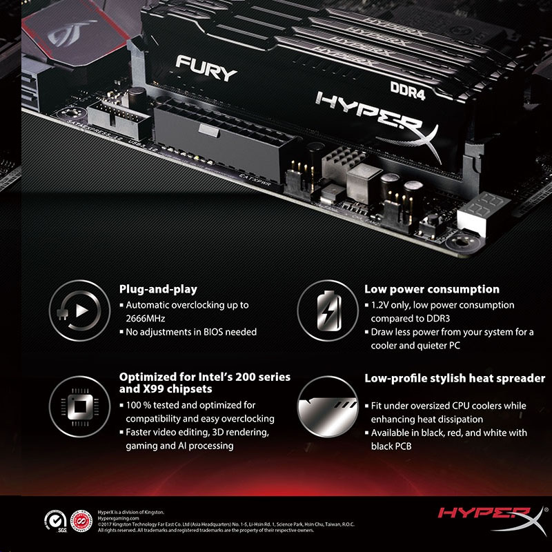 HyperX Fury DDR3 DDR4 4GB 8GB 16GB 1333MHZ 1600MHZ 1866MHZ 2400MHZ 2666MHz 3200MHz DIMM PC3-12800 PC4-25600 DDR4 RAM. 