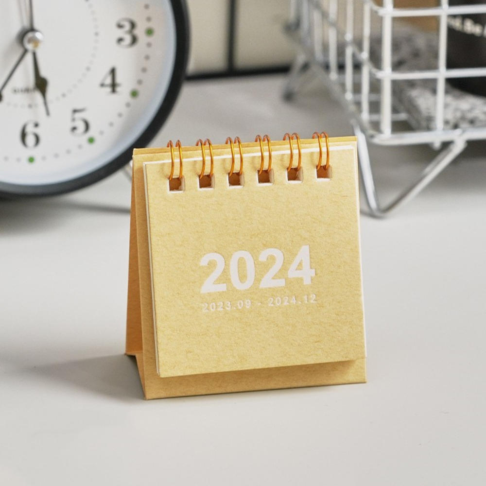 2023-2024 Mini Desk Calendar Ins Creative Pocket Portable Dual Daily Scheduler Table Planner Desktop Paper Decorations