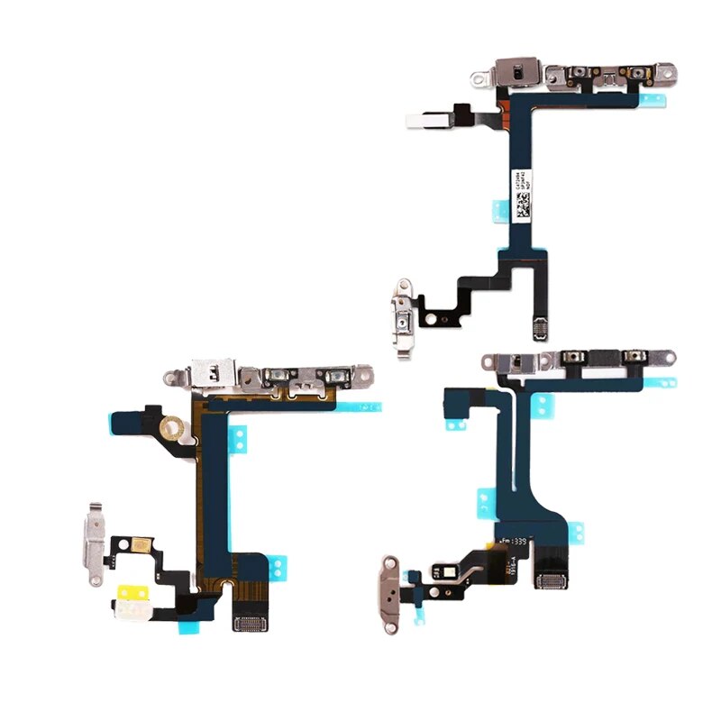New Power Button On Off Flex Cable For iPhone 5 5S SE 2016 2020 Mute Volume Switch Connector Ribbon Parts. 