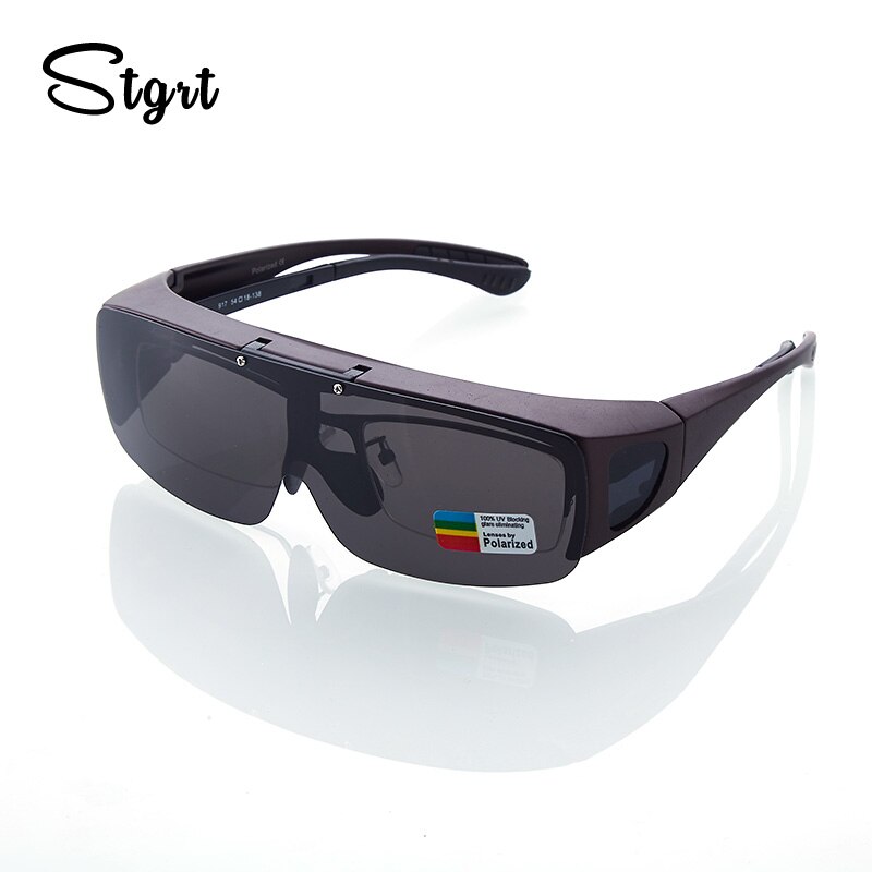 Stgrt Men Fit Over Sunglasses Polarized Plastic Frame With Lens Folding Wear On Regular Prescription Glasses. 