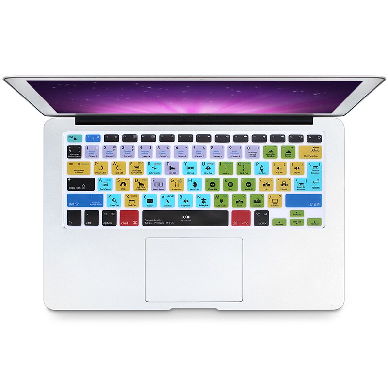 【happy one】Premiere Pro CC Shortcuts Function Silicone Keyboard Cover Keypad Skin For Macbook Air Pro 13 15 17. 