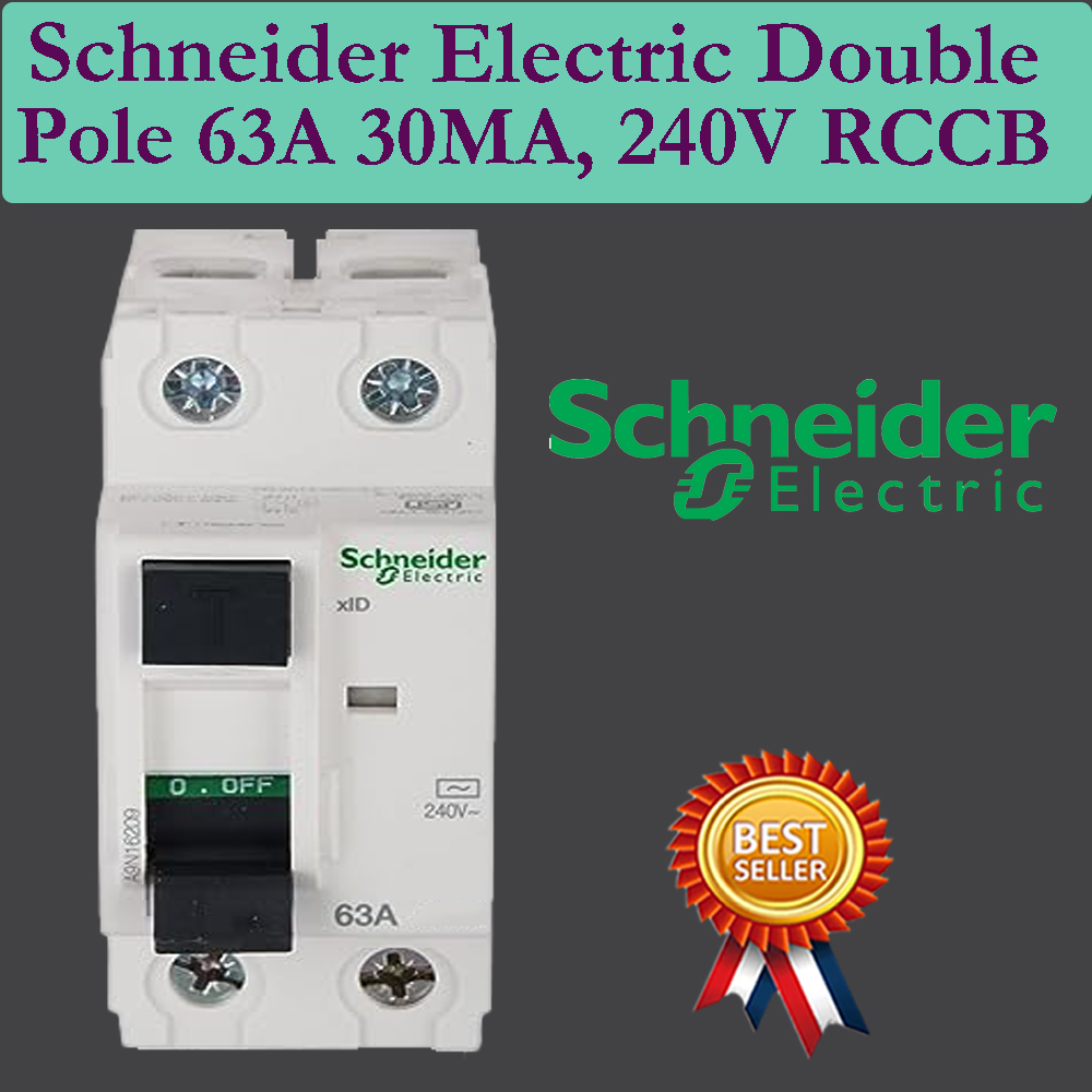 Schneider Double Pole Rccb Residual Current Circuit Breaker 63A 30MA, 240V Original