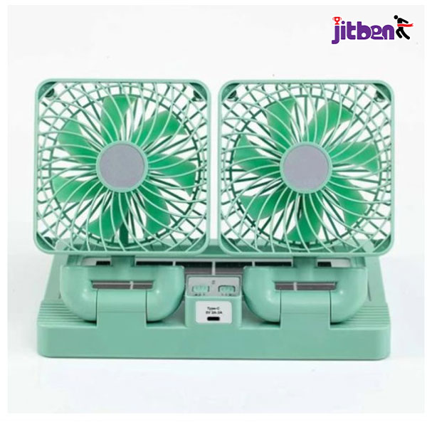 SDGD Double Head Charging Fan | Model No - 999 ( Solar Panel Attached). 
