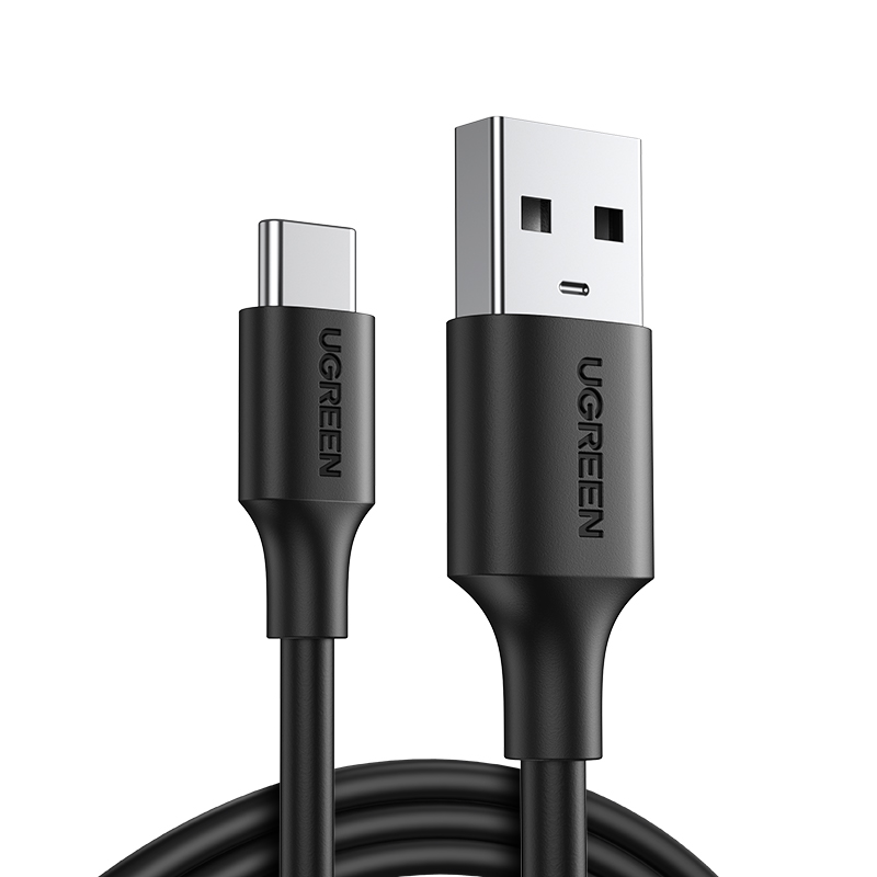 UGREEN 60116 USB-A 2.0 to  USB-C Cable Nickel Plating  1m (Black)# US287 - Function: Charging & Data Sync - Speed up to 480Mbps -  3A fast charge - Support QC3.0/AFC/FCP - Wire core: Tin-plated copper. 