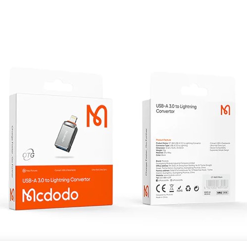 McDodo OT-860 OTG USB-A 3.0 To Lightning Adapter Lightning micro usb to lightning converter. 
