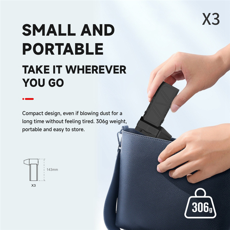 X3 Upgrade Mini Turbo Jet Fan Powerful Blower 130000R PM50+M/S 3000MAh Violent Turbo Fan for PC Keyboard Camera. 